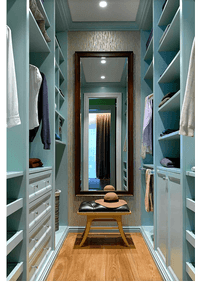 Параллельная гардеробная комната с большим зеркалом Кропоткин